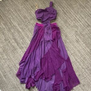 Kelle Large Child Sheer Layered One Shoulder Strap